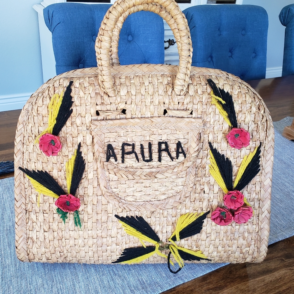 Vintage Woven Raffia Straw Bag